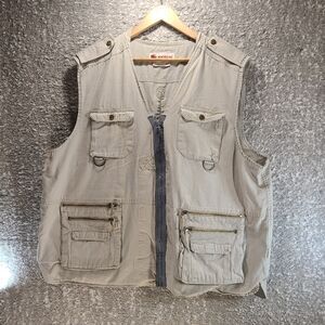 Montezuma Utility Vest men Size 2XL Conceal Carry Fishing Hunting Beige Tactical